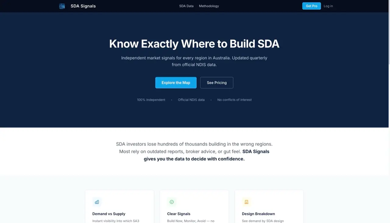 SDA Signals market intelligence platform